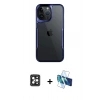 MARSİLYAN™- iPhone 16 Pro Max Kılıf Akış Çizgi Koleksiyonu - Siyah 3D Antistatik Cam Ekran Koruyucu + PVD Metal Kamera Lens - SH