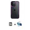 MARSİLYAN™- iPhone 16 Pro Max Kılıf Akış Çizgi Koleksiyonu - Siyah 3D Antistatik Cam Ekran Koruyucu + PVD Metal Kamera Lens - GD