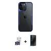 MARSİLYAN™- iPhone 16 Pro Max Kılıf Akış Çizgi Koleksiyonu - Siyah 3D Antistatik Hayalet Cam Ekran Koruyucu + Bilvis Titan Kamera Lens - TMGI