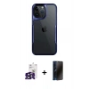 MARSİLYAN™- iPhone 16 Pro Max Kılıf Akış Çizgi Koleksiyonu - Siyah 3D Antistatik Hayalet Cam Ekran Koruyucu + Bilvis Titan Kamera Lens - SH