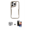 MARSİLYAN™- iPhone 16 Pro Max Kılıf Akış Çizgi Koleksiyonu - Siyah 3D Antistatik Mat Seramik Nano Ekran Koruyucu + Pers Alüminyum Kamera Lens - GI