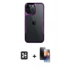 MARSİLYAN™- iPhone 16 Pro Max Kılıf Akış Çizgi Koleksiyonu - Siyah 3D Antistatik Mat Seramik Nano Ekran Koruyucu + PVD Metal Kamera Lens - SH