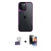 MARSİLYAN™- iPhone 16 Pro Max Kılıf Akış Çizgi Koleksiyonu - Siyah 3D Antistatik Mat Seramik Nano Ekran Koruyucu + Titanyum Gri Bilvis Titan Kamera Lens