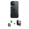 MARSİLYAN™- iPhone 16 Pro Max Kılıf Akış Çizgi Koleksiyonu - Siyah 3D Antistatik Mat Seramik Nano Ekran Koruyucu + Raze Metal Kamera Lens - SH