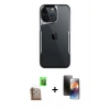 MARSİLYAN™- iPhone 16 Pro Max Kılıf Akış Çizgi Koleksiyonu - Siyah 3D Antistatik Mat Seramik Nano Ekran Koruyucu + Raze Metal Kamera Lens - CLTM