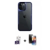 MARSİLYAN™- iPhone 16 Pro Max Kılıf Akış Çizgi Koleksiyonu - Siyah 3D Antistatik Mat Seramik Nano Ekran Koruyucu + Titanyum Gri Bilvis Titan Kamera Lens