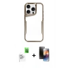 MARSİLYAN™- iPhone 16 Pro Max Kılıf Akış Çizgi Koleksiyonu - Siyah 3D Antistatik Mat Seramik Nano Ekran Koruyucu + Raze Metal Kamera Lens - BZ