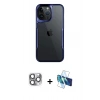 MARSİLYAN™- iPhone 16 Pro Max Kılıf Akış Çizgi Koleksiyonu - Siyah 3D Antistatik Seramik Nano Ekran Koruyucu + Pers Alüminyum Kamera Lens - GI