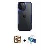 MARSİLYAN™- iPhone 16 Pro Max Kılıf Akış Çizgi Koleksiyonu - Siyah 3D Antistatik Seramik Nano Ekran Koruyucu + Pers Alüminyum Kamera Lens - CLTM