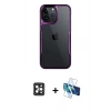 MARSİLYAN™- iPhone 16 Pro Max Kılıf Akış Çizgi Koleksiyonu - Siyah 3D Antistatik Seramik Nano Ekran Koruyucu + PVD Metal Kamera Lens - SH