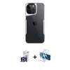 MARSİLYAN™- iPhone 16 Pro Max Kılıf Akış Çizgi Koleksiyonu - Siyah 3D Antistatik Seramik Nano Ekran Koruyucu + Bilvis Titan Kamera Lens - TMGI
