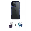 MARSİLYAN™- iPhone 16 Pro Max Kılıf Akış Çizgi Koleksiyonu - Siyah 3D Antistatik Seramik Nano Ekran Koruyucu + Gümüş Bilvis Titan Kamera Lens