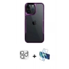 MARSİLYAN™- iPhone 16 Pro Max Kılıf Akış Çizgi Koleksiyonu - Siyah 3D Antistatik Seramik Nano Ekran Koruyucu + Gümüş Pers Alüminyum Kamera Lens