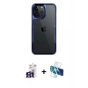 MARSİLYAN™- iPhone 16 Pro Max Kılıf Akış Çizgi Koleksiyonu - Siyah 3D Antistatik Seramik Nano Ekran Koruyucu + Bilvis Titan Kamera Lens - TMGI