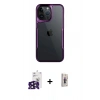 MARSİLYAN™- iPhone 16 Pro Max Kılıf Akış Çizgi Koleksiyonu - Siyah Bilvis 3D Cam Ekran Koruyucu + Bilvis Titan Kamera Lens - SH