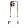 MARSİLYAN™- iPhone 16 Pro Max Kılıf Akış Çizgi Koleksiyonu - Siyah Bilvis 3D Cam Ekran Koruyucu + PVD Metal Kamera Lens - GD