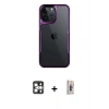 MARSİLYAN™- iPhone 16 Pro Max Kılıf Akış Çizgi Koleksiyonu - Siyah Bilvis 3D Cam Ekran Koruyucu + PVD Metal Kamera Lens - GS