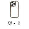 MARSİLYAN™- iPhone 16 Pro Max Kılıf Akış Çizgi Koleksiyonu - Siyah Bilvis 3D Cam Ekran Koruyucu + Pers Alüminyum Kamera Lens - GS