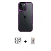 MARSİLYAN™- iPhone 16 Pro Max Kılıf Akış Çizgi Koleksiyonu - Siyah Bilvis 3D Cam Ekran Koruyucu + Pers Alüminyum Kamera Lens - GS