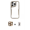 MARSİLYAN™- iPhone 16 Pro Max Kılıf Akış Çizgi Koleksiyonu - Siyah Bilvis 3D Cam Ekran Koruyucu + Pers Alüminyum Kamera Lens - CLTM