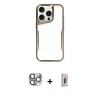 MARSİLYAN™- iPhone 16 Pro Max Kılıf Akış Çizgi Koleksiyonu - Siyah Bilvis 3D Cam Ekran Koruyucu + Pers Alüminyum Kamera Lens - GI
