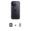 MARSİLYAN™- iPhone 16 Pro Max Kılıf Akış Çizgi Koleksiyonu - Siyah Bilvis 3D Cam Ekran Koruyucu + PVD Metal Kamera Lens - SH