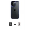 MARSİLYAN™- iPhone 16 Pro Max Kılıf Akış Çizgi Koleksiyonu - Siyah Bilvis 3D Cam Ekran Koruyucu + PVD Metal Kamera Lens - SH