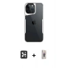 MARSİLYAN™- iPhone 16 Pro Max Kılıf Akış Çizgi Koleksiyonu - Siyah Bilvis 3D Cam Ekran Koruyucu + PVD Metal Kamera Lens - SH