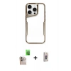 MARSİLYAN™- iPhone 16 Pro Max Kılıf Akış Çizgi Koleksiyonu - Siyah Bilvis 3D Cam Ekran Koruyucu + Raze Metal Kamera Lens - NLGY