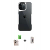 MARSİLYAN™- iPhone 16 Pro Max Kılıf Akış Çizgi Koleksiyonu - Siyah Bilvis 3D Cam Ekran Koruyucu + Raze Metal Kamera Lens - NLGY