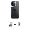 MARSİLYAN™- iPhone 16 Pro Max Kılıf Akış Çizgi Koleksiyonu - Siyah Bilvis 3D Cam Ekran Koruyucu + Bilvis Titan Kamera Lens - TMGI