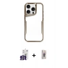 MARSİLYAN™- iPhone 16 Pro Max Kılıf Akış Çizgi Koleksiyonu - Siyah Bilvis 3D Cam Ekran Koruyucu + Bilvis Titan Kamera Lens - TMGI