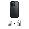 MARSİLYAN™- iPhone 16 Pro Max Kılıf Akış Çizgi Koleksiyonu - Siyah Bilvis 3X AR Hayalet Cam Ekran Koruyucu + Bilvis Titan Kamera Lens - TMGI