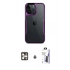 MARSİLYAN™- iPhone 16 Pro Max Kılıf Akış Çizgi Koleksiyonu - Siyah Bilvis 3X AR Hayalet Cam Ekran Koruyucu + PVD Metal Kamera Lens - GD