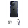 MARSİLYAN™- iPhone 16 Pro Max Kılıf Akış Çizgi Koleksiyonu - Siyah Bilvis 3X AR Hayalet Cam Ekran Koruyucu + Pers Alüminyum Kamera Lens - GS