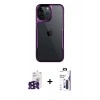 MARSİLYAN™- iPhone 16 Pro Max Kılıf Akış Çizgi Koleksiyonu - Siyah Bilvis 3X AR Hayalet Cam Ekran Koruyucu + Bilvis Titan Kamera Lens - SH