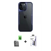 MARSİLYAN™- iPhone 16 Pro Max Kılıf Akış Çizgi Koleksiyonu - Siyah Bilvis 3X AR Hayalet Cam Ekran Koruyucu + Raze Metal Kamera Lens - SH