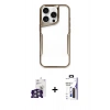 MARSİLYAN™- iPhone 16 Pro Max Kılıf Akış Çizgi Koleksiyonu - Siyah Bilvis 3X AR Hayalet Cam Ekran Koruyucu + Bilvis Titan Kamera Lens - GS