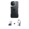 MARSİLYAN™- iPhone 16 Pro Max Kılıf Akış Çizgi Koleksiyonu - Siyah Bilvis 3X AR Hayalet Cam Ekran Koruyucu + Bilvis Titan Kamera Lens - TMGI
