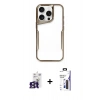 MARSİLYAN™- iPhone 16 Pro Max Kılıf Akış Çizgi Koleksiyonu - Siyah Bilvis 3X AR Hayalet Cam Ekran Koruyucu + Bilvis Titan Kamera Lens - TMGI