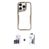 MARSİLYAN™- iPhone 16 Pro Max Kılıf Akış Çizgi Koleksiyonu - Siyah Bilvis 3X AR Hayalet Cam Ekran Koruyucu + Bilvis Titan Kamera Lens - SH