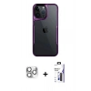 MARSİLYAN™- iPhone 16 Pro Max Kılıf Akış Çizgi Koleksiyonu - Siyah Bilvis 3X AR Hayalet Cam Ekran Koruyucu + Pers Alüminyum Kamera Lens - GS