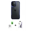 MARSİLYAN™- iPhone 16 Pro Max Kılıf Akış Çizgi Koleksiyonu - Siyah Bilvis 3X AR Hayalet Cam Ekran Koruyucu + Raze Metal Kamera Lens - BZ