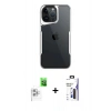 MARSİLYAN™- iPhone 16 Pro Max Kılıf Akış Çizgi Koleksiyonu - Siyah Bilvis 3X AR Hayalet Cam Ekran Koruyucu + Raze Metal Kamera Lens - BZ