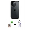 MARSİLYAN™- iPhone 16 Pro Max Kılıf Akış Çizgi Koleksiyonu - Siyah Bilvis 3X AR Hayalet Cam Ekran Koruyucu + Raze Metal Kamera Lens - NLGY