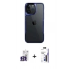 MARSİLYAN™- iPhone 16 Pro Max Kılıf Akış Çizgi Koleksiyonu - Siyah Bilvis 3X AR Hayalet Cam Ekran Koruyucu + Bilvis Titan Kamera Lens - TMGI