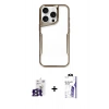 MARSİLYAN™- iPhone 16 Pro Max Kılıf Akış Çizgi Koleksiyonu - Siyah Bilvis 3X AR HD Cam Ekran Koruyucu + Bilvis Titan Kamera Lens - TMGI