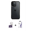 MARSİLYAN™- iPhone 16 Pro Max Kılıf Akış Çizgi Koleksiyonu - Siyah Bilvis 3X AR HD Cam Ekran Koruyucu + Bilvis Titan Kamera Lens - GS