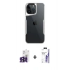 MARSİLYAN™- iPhone 16 Pro Max Kılıf Akış Çizgi Koleksiyonu - Siyah Bilvis 3X AR HD Cam Ekran Koruyucu + Bilvis Titan Kamera Lens - SH
