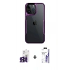MARSİLYAN™- iPhone 16 Pro Max Kılıf Akış Çizgi Koleksiyonu - Siyah Bilvis 3X AR HD Cam Ekran Koruyucu + Bilvis Titan Kamera Lens - SH